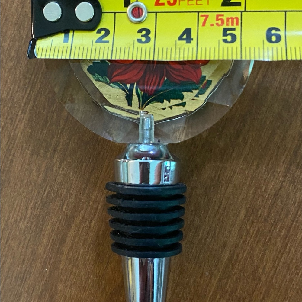 Red flower wine bottle stopper NWOT - Picture 5 of 6
